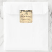 Autocollant Carré or Quinceanera Rose (Sac)