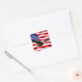 Autocollant carré patriotique d'aigle chauve améri (Enveloppe)