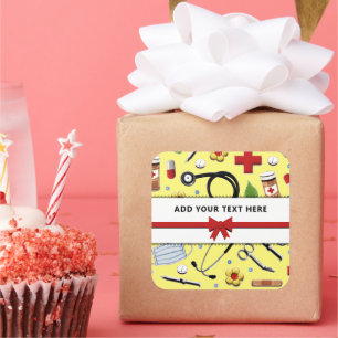 Autocollant Carré personnalisé infirmière