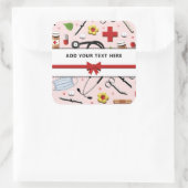 Autocollant Carré personnalisé pour infirmière ou  (Sac)