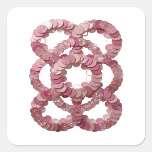 Autocollant carré PINK SEQUINS Argenté Cool