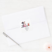 Autocollant carré pour enterrement de vie de jeune (Enveloppe)