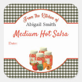 Autocollant carré pour légumes en salsa en conserv (Devant)