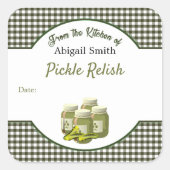 Autocollant carré pour pickles et relish en conser (Devant)