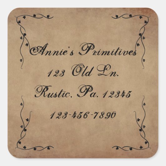 Autocollant Carré primitif Vins (Devant)