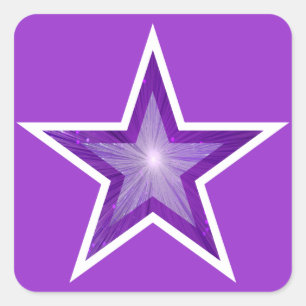Autocollant carré Purple Star violet