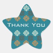 Autocollant Carré rétro Merci bleu (Devant)