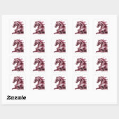 Autocollant carré rose abstrait (Feuille)
