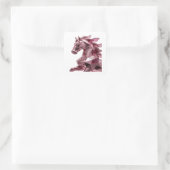Autocollant carré rose abstrait (Sac)