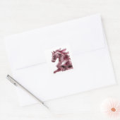 Autocollant carré rose abstrait (Enveloppe)