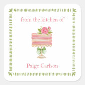 Autocollant carré rose From The Kitchen Of | Pink (Devant)