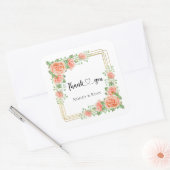 Autocollant Carré rose pâle pour Mariage (Enveloppe)