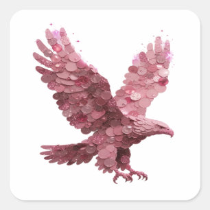 Autocollant carré rose PINK EAGLE