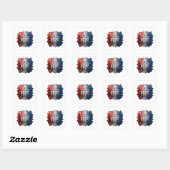 Autocollant carré Sharp Silver AMERICA FIRST (Feuille)