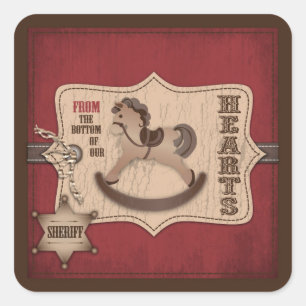Autocollant Carré TY pour bébé Cowboy