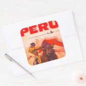 Autocollant Carré vintage Pérou (Enveloppe)