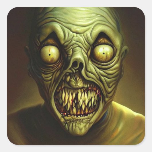 Autocollant carré Zombie (Devant)