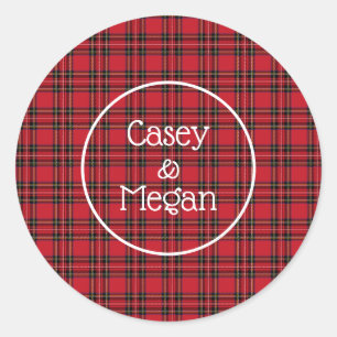 Autocollant carreauté tartan rouge