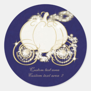 Autocollant Carrosse Royal Bleu Or Cendrillon