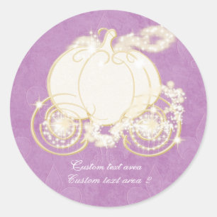 Autocollant Carrosse Violet Or Princesse Cendrillo