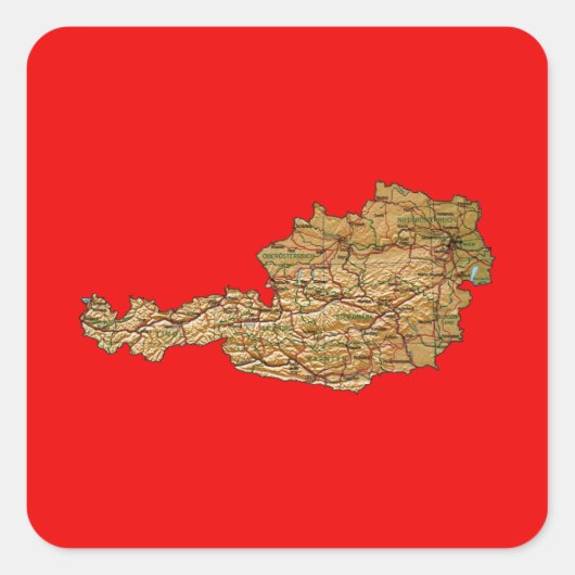 Autocollant Carte Autriche (Devant)