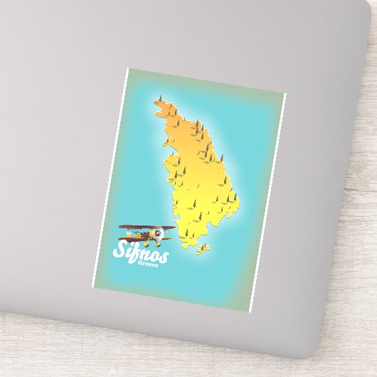 Autocollant carte de l'île grecque de Samos (Détail)