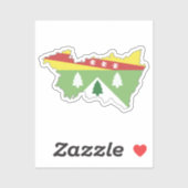 Autocollant Carte des Vosges et son Blason (Feuille)