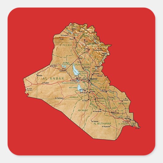 Autocollant carte d'Irak (Devant)
