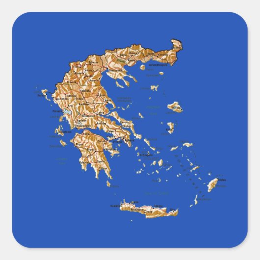 Autocollant carte Grèce (Devant)