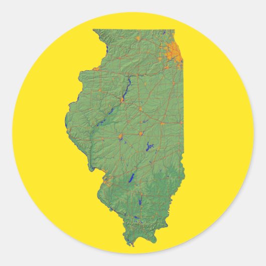 Autocollant Carte Illinois (Devant)