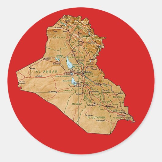 Autocollant Carte Irak (Devant)