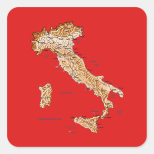 Autocollant carte Italie