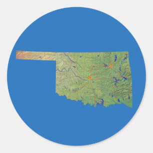Autocollant Carte Oklahoma