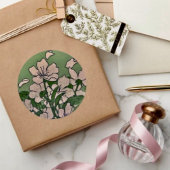 Autocollant Cascade Fleurs Roses