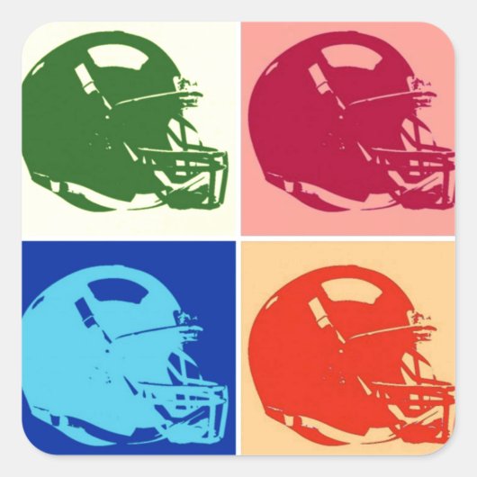 Autocollant casque de football de couleur Pop Art (Devant)