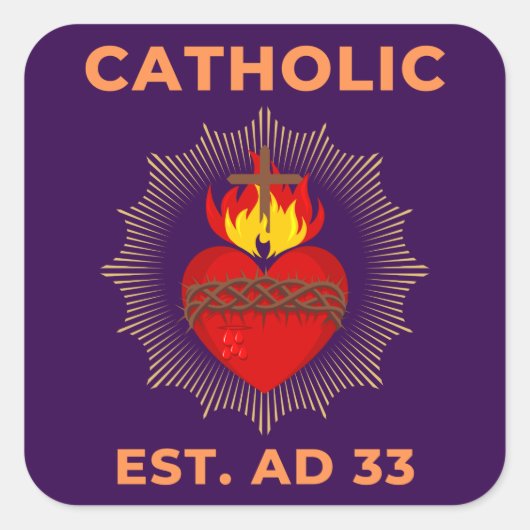Autocollant catholique du Sacré-Coeur AD 33 (Devant)