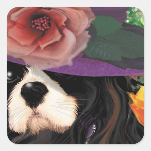 Autocollant Cavalier King Charles Victorien (Devant)