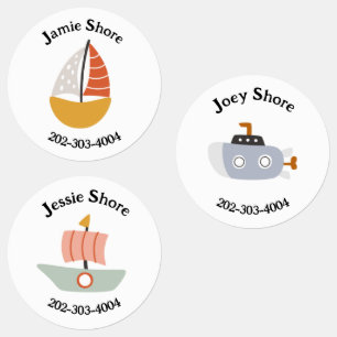 Autocollant Cercle étanche bateau Nom Étiquettes