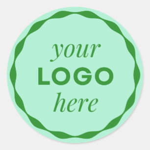 Autocollant cercle festonné logo entreprise vert m