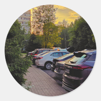 Autocollant Cercle Golden Hour – Personnalisable