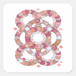 Autocollant cercles roses et blancs PINK