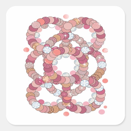 Autocollant cercles roses et blancs PINK (Devant)