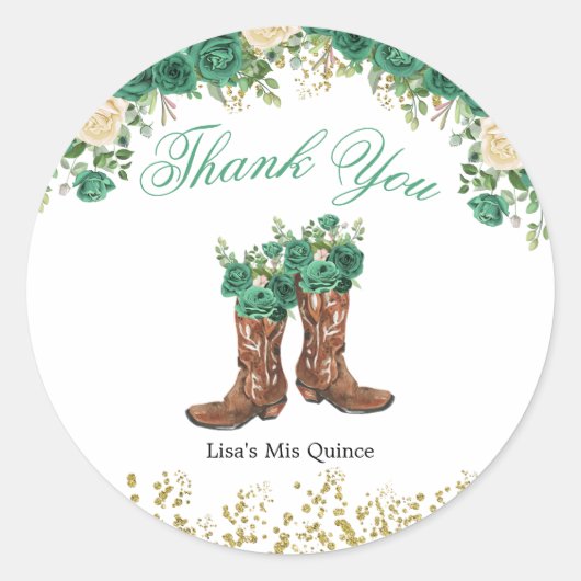 Autocollant Charra Mis Quince de Western Green Hun (Devant)