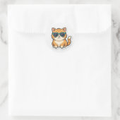 Autocollant Chat Cool Avec Lunettes de Soleil Drôl (Sac)