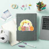 Autocollant Chat de Pâques Joyeuses Œufs Mignons F (Couverture iPad)