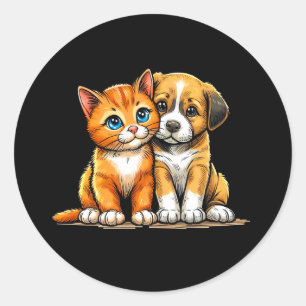Autocollant chat et chien