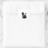 Autocollant Chat Guerrier Noir (Sac)