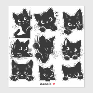 Autocollant Chat Mignon Chat Noir Autocollant Mama