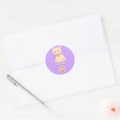Autocollant Chat Pastel Mignon Reste Calme (Enveloppe)