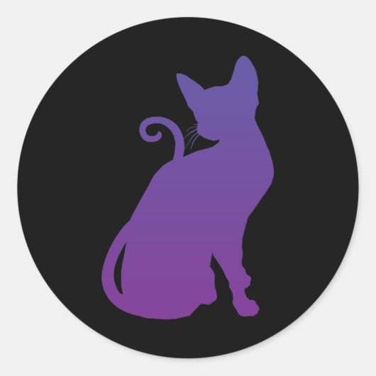 Autocollant Chat Violet (Devant)